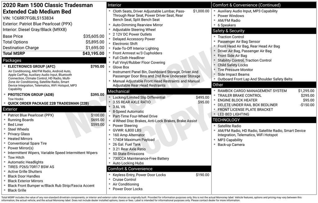 2020 RAM 1500 Classic Tradesman