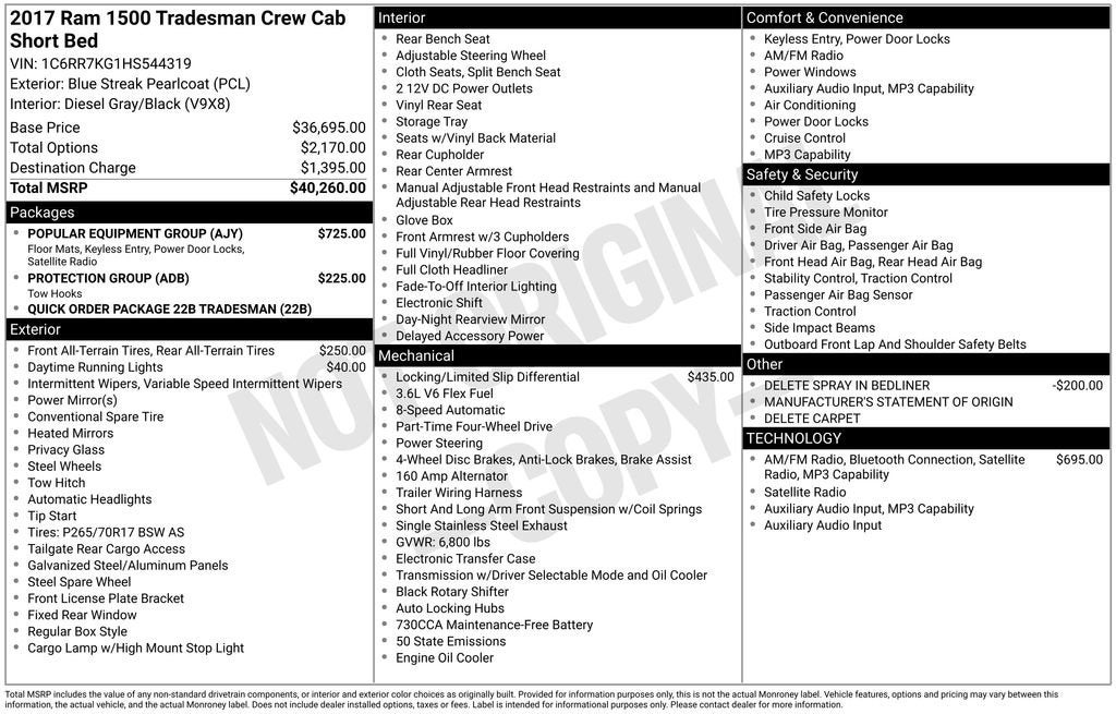 2017 RAM 1500 Tradesman