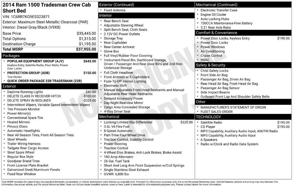 2014 RAM 1500 Tradesman