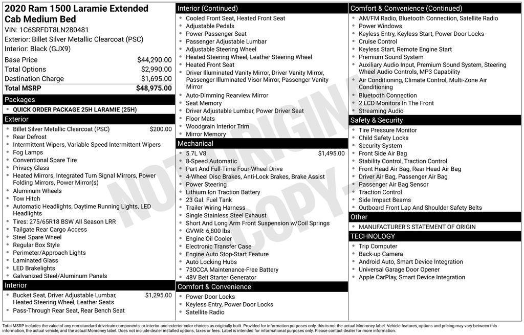 2020 RAM 1500 Laramie