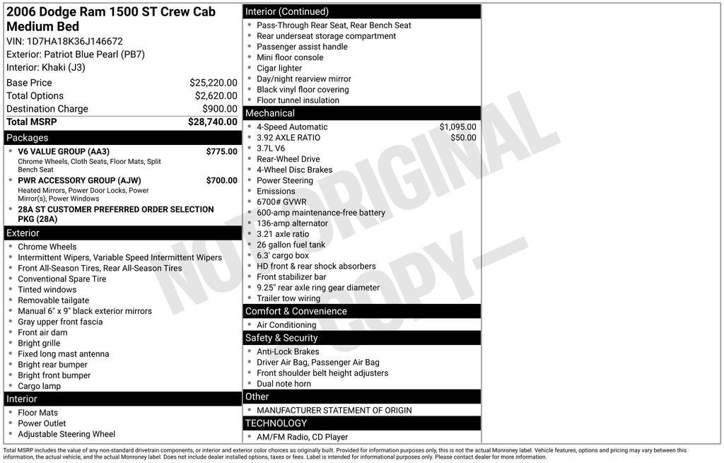 2006 Dodge Ram 1500 ST