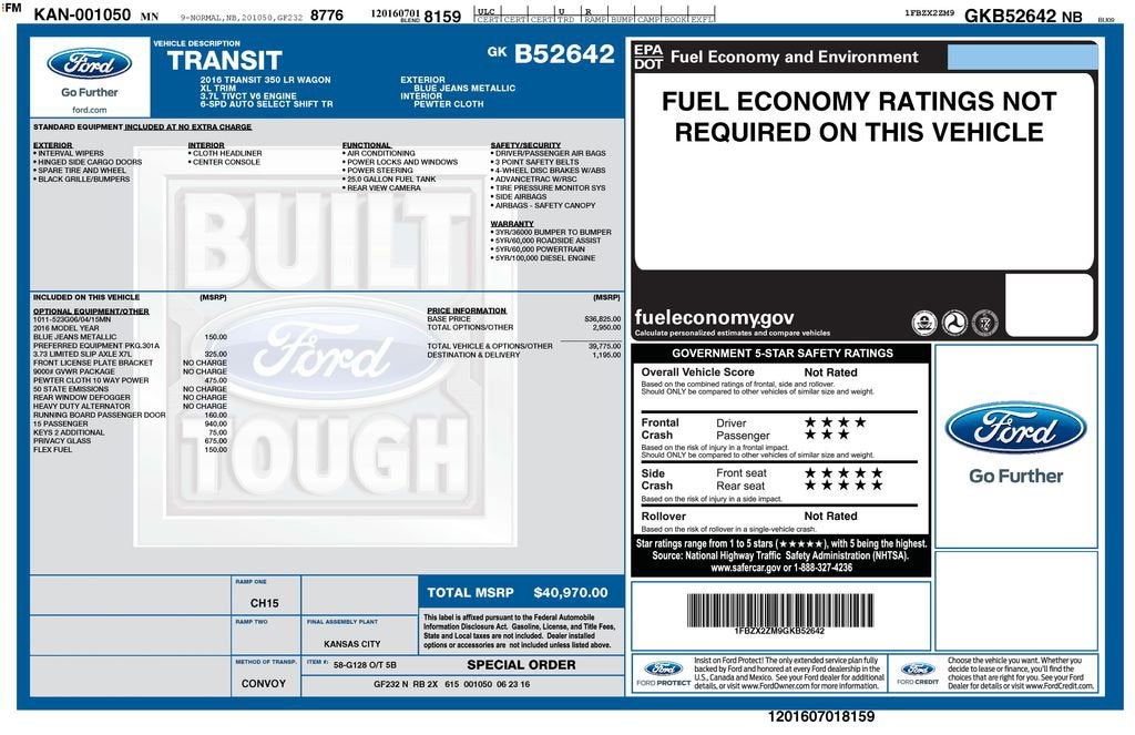 2016 Ford Transit Wagon XL