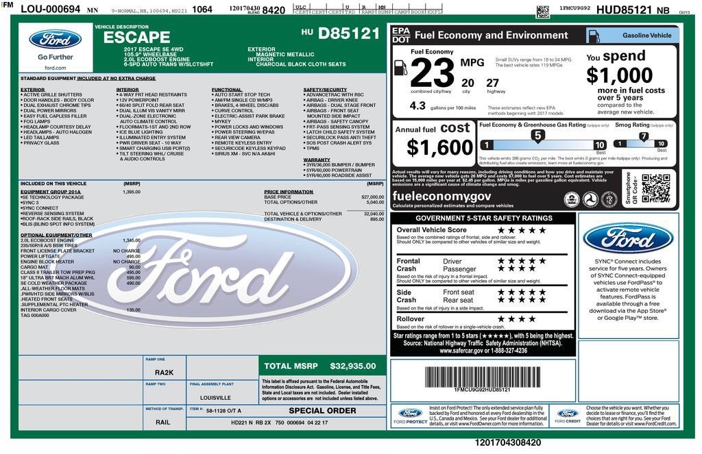 2017 Ford Escape SE