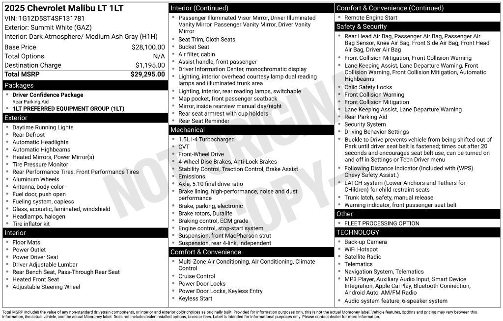 2025 Chevrolet Malibu 1LT