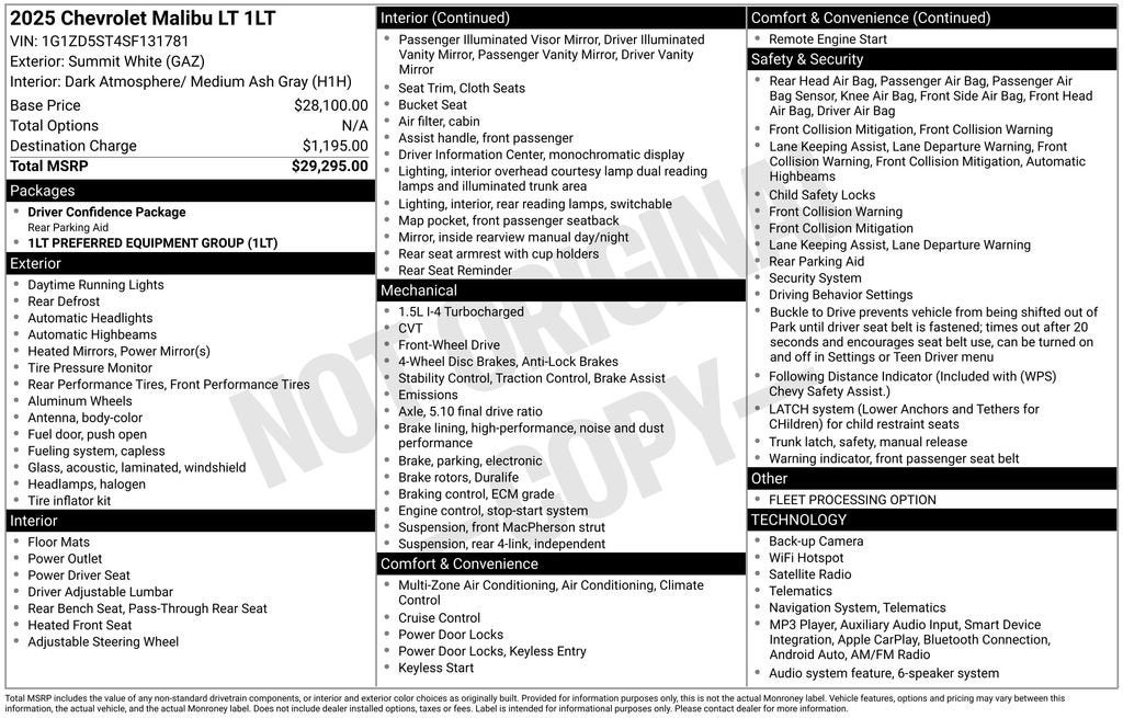 2025 Chevrolet Malibu 1LT
