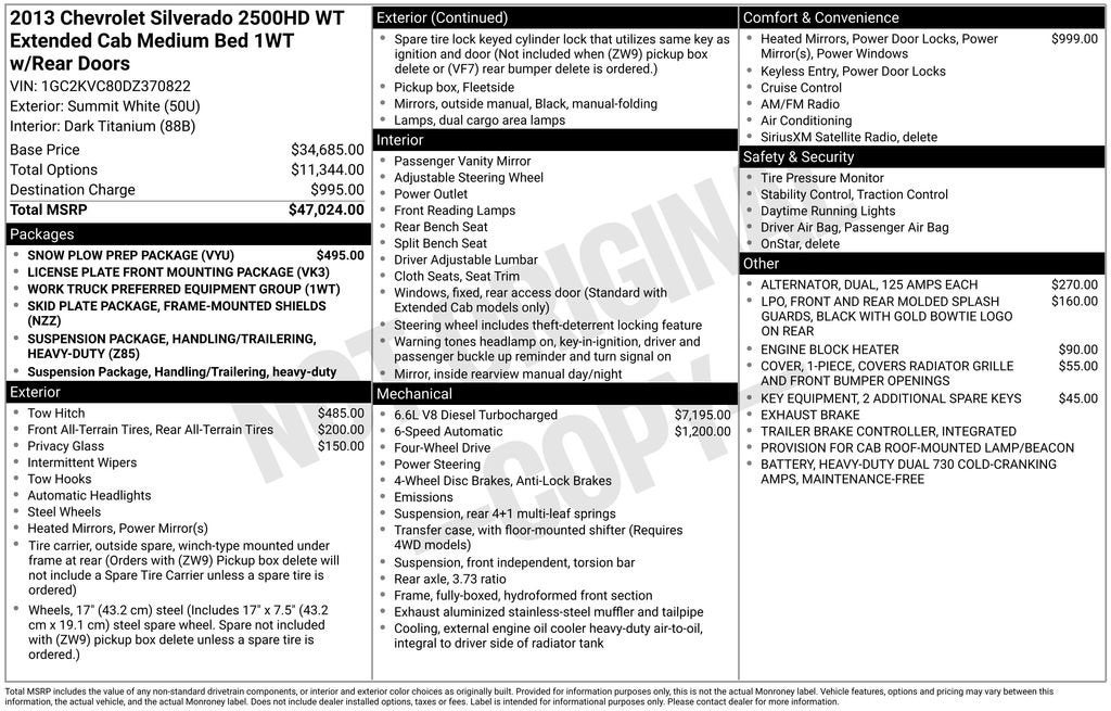 2013 Chevrolet Silverado 2500 HD Work Truck
