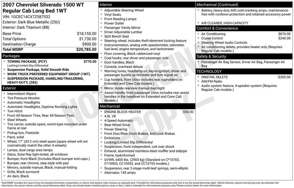 2007 Chevrolet Silverado 1500 Work Truck