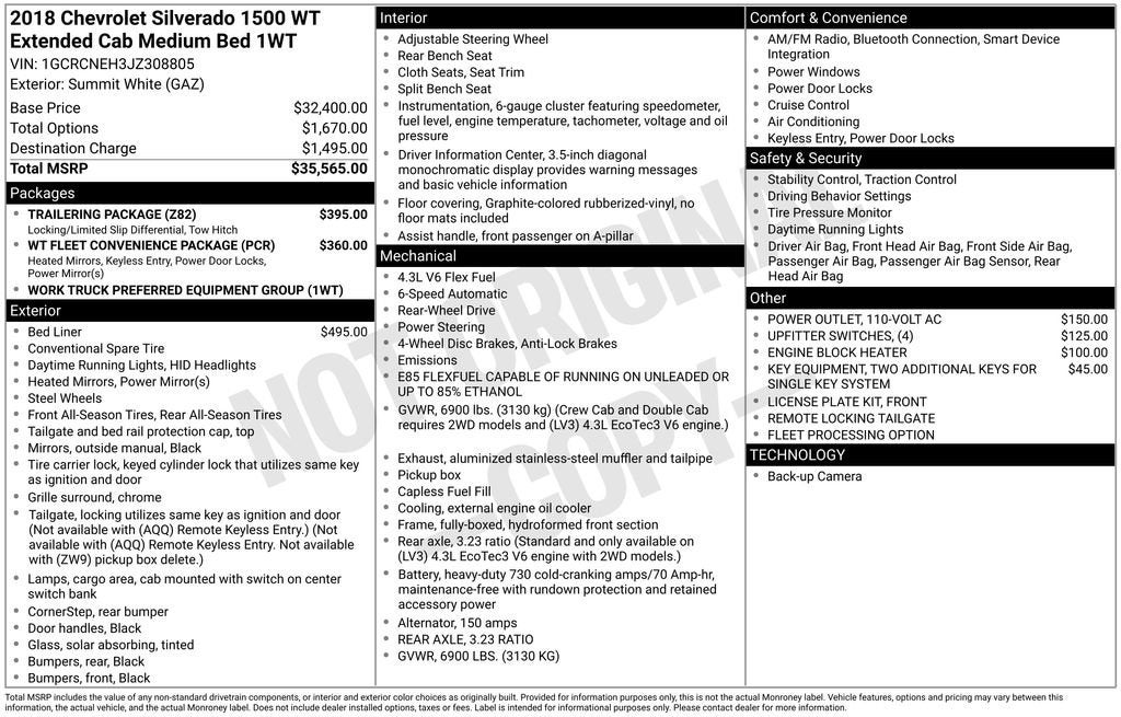 2018 Chevrolet Silverado 1500 Work Truck