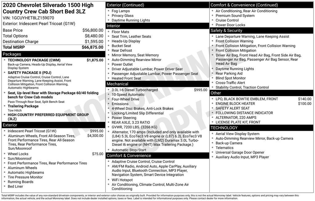 2020 Chevrolet Silverado 1500 High Country