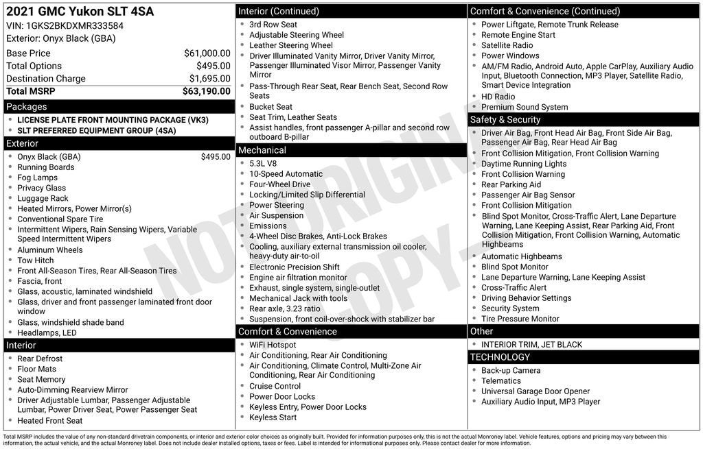 2021 GMC Yukon SLT