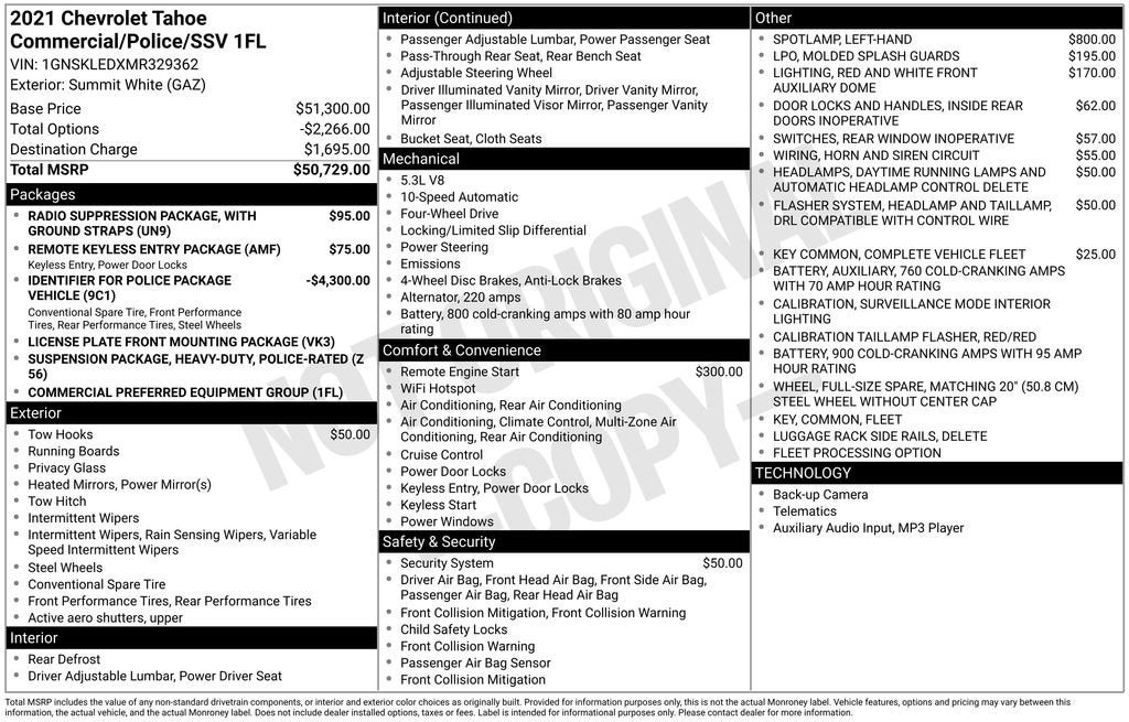 2021 Chevrolet Tahoe Commercial