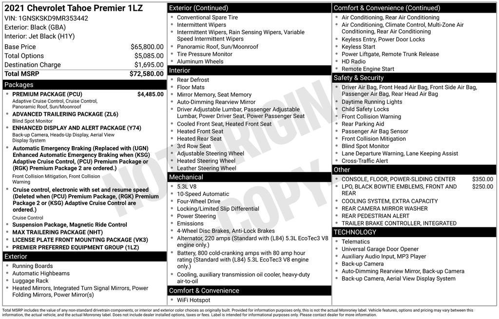 2021 Chevrolet Tahoe Premier