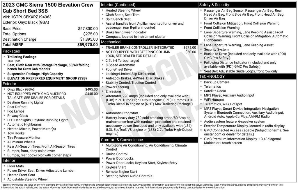 2023 GMC Sierra 1500 Elevation