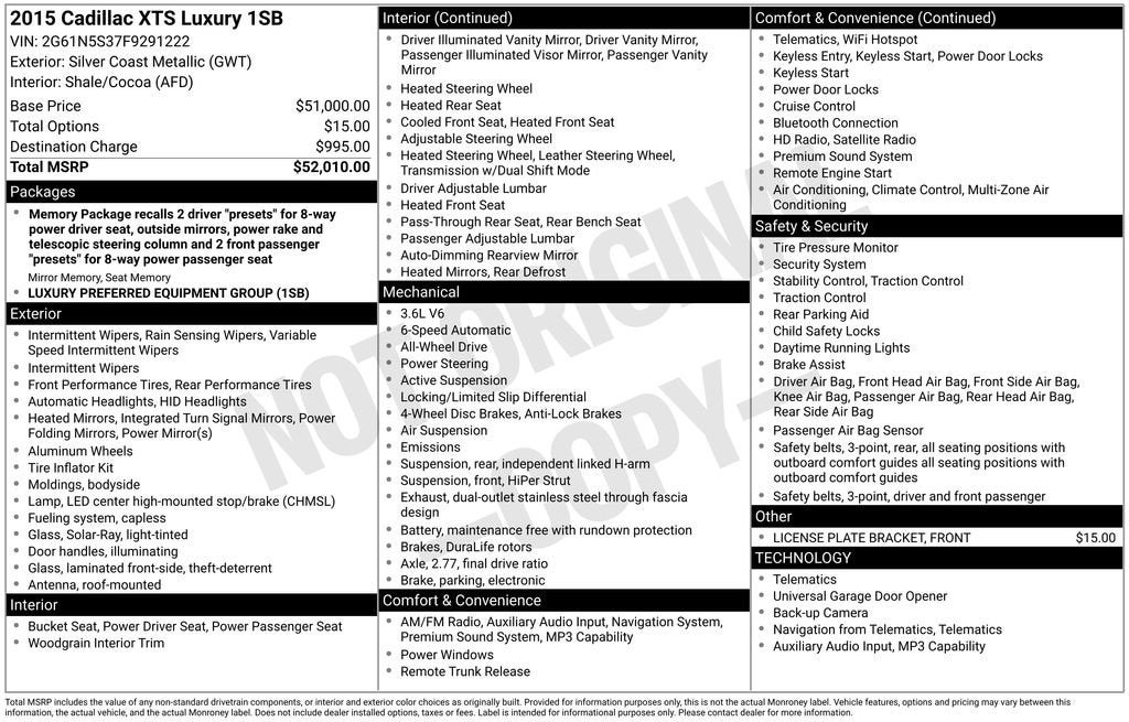 2015 Cadillac XTS Luxury