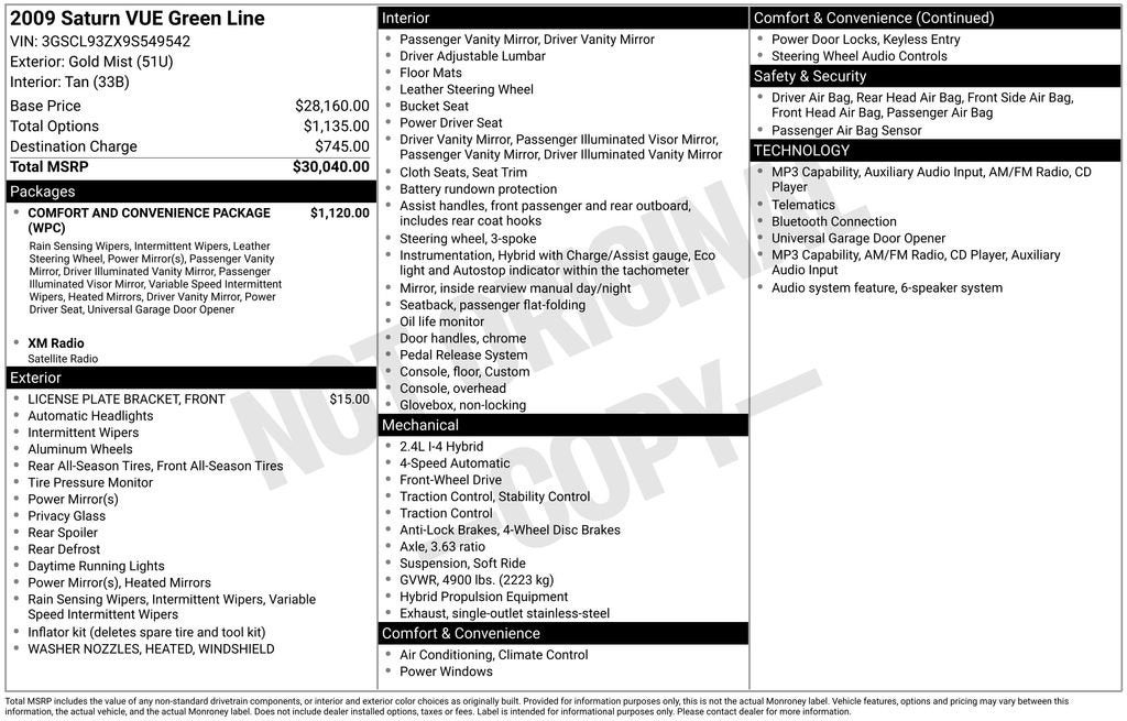 2009 Saturn Vue I4