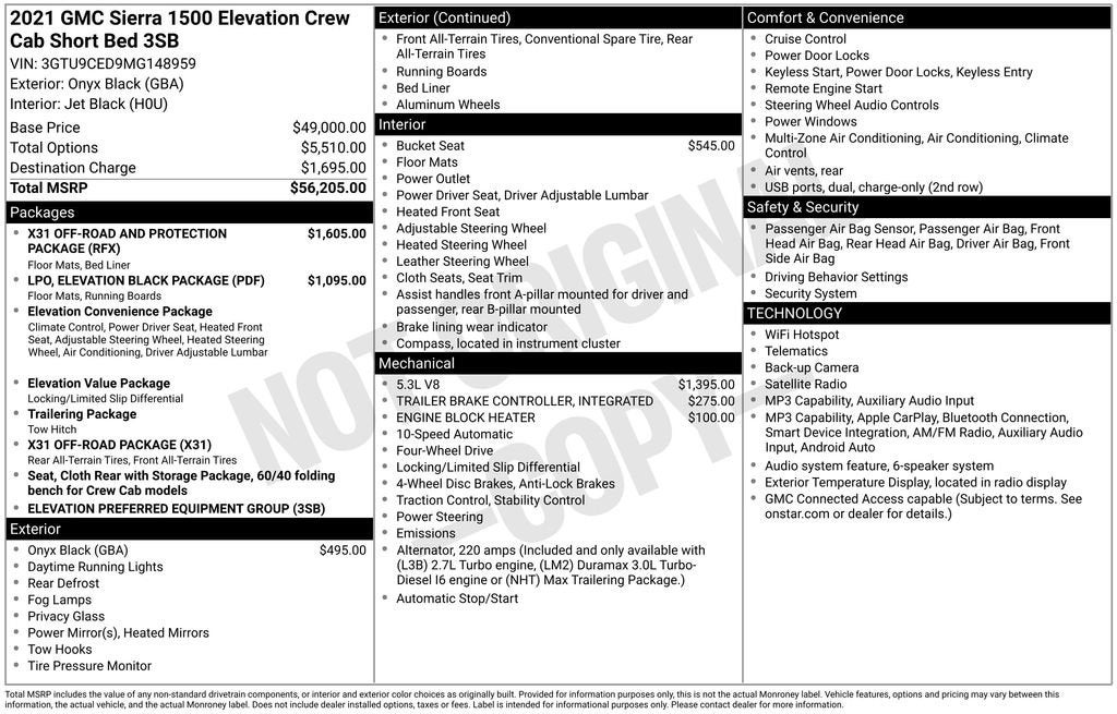 2021 GMC Sierra 1500 Elevation