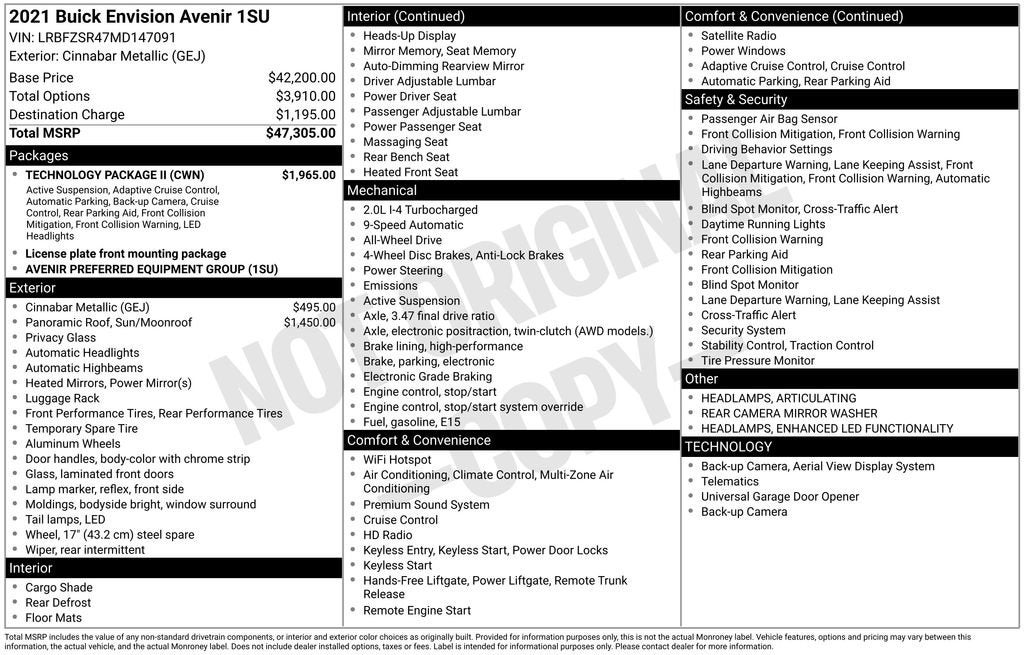 2021 Buick Envision Avenir