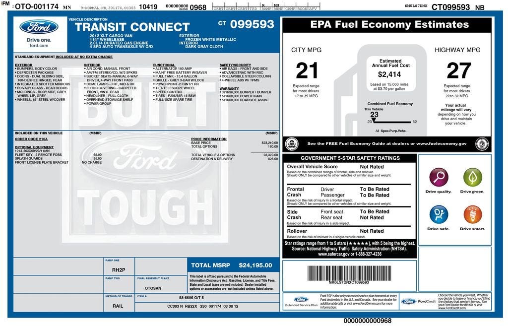 2012 Ford Transit Connect XLT